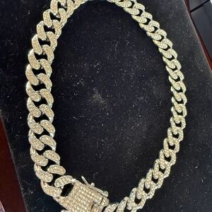 UNIQUE RHINESTONE CHOCKER NECKLACE  VERY HEAVY WELL MADE